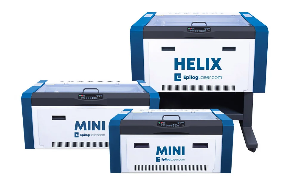 Oudere generatie Epilog machines Mini 18/24 en Helix 24