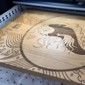 Gegraveerd eikenhout met Epilog Laser